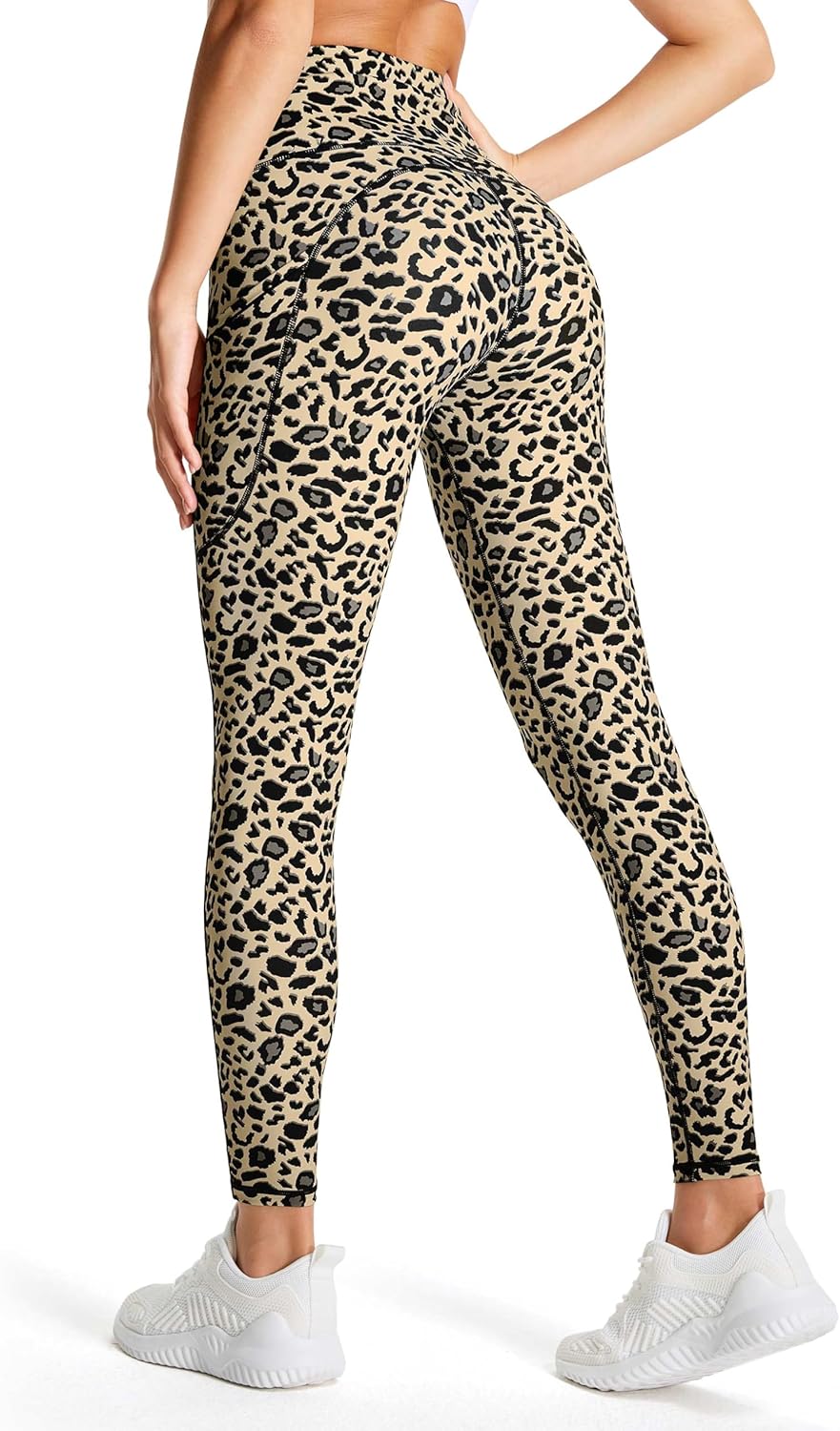 Thick High Waist Yoga Pants with Pockets, Tummy Control Workout Running Yoga Leggings for Women - Colors B