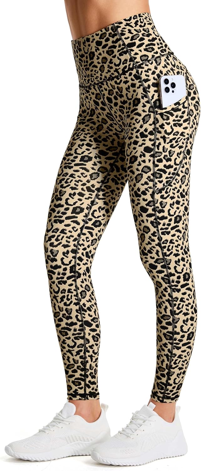 Thick High Waist Yoga Pants with Pockets, Tummy Control Workout Running Yoga Leggings for Women - Colors B