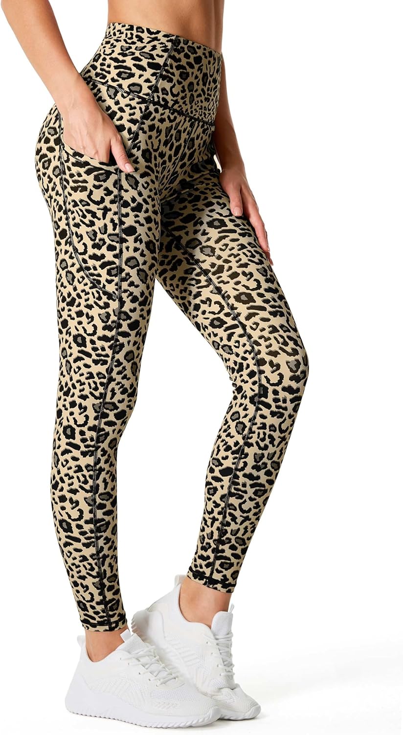 Thick High Waist Yoga Pants with Pockets, Tummy Control Workout Running Yoga Leggings for Women - Colors B
