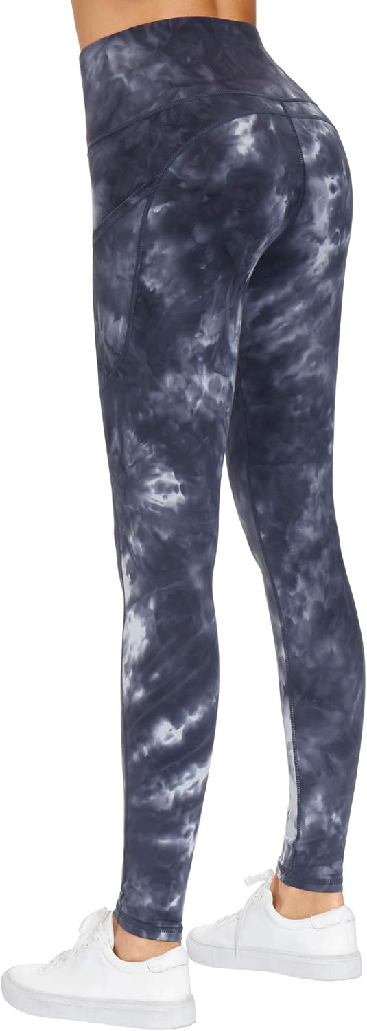 Thick High Waist Yoga Pants with Pockets, Tummy Control Workout Running Yoga Leggings for Women - Colors B