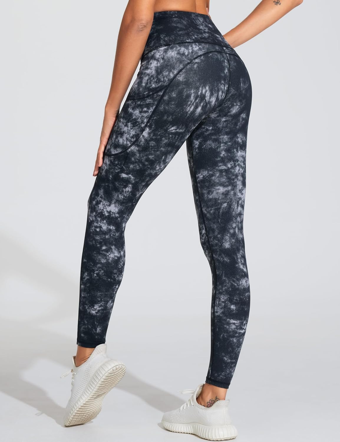 Thick High Waist Yoga Pants with Pockets, Tummy Control Workout Running Yoga Leggings for Women - Colors B