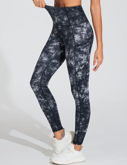 Thick High Waist Yoga Pants with Pockets, Tummy Control Workout Running Yoga Leggings for Women - Colors B