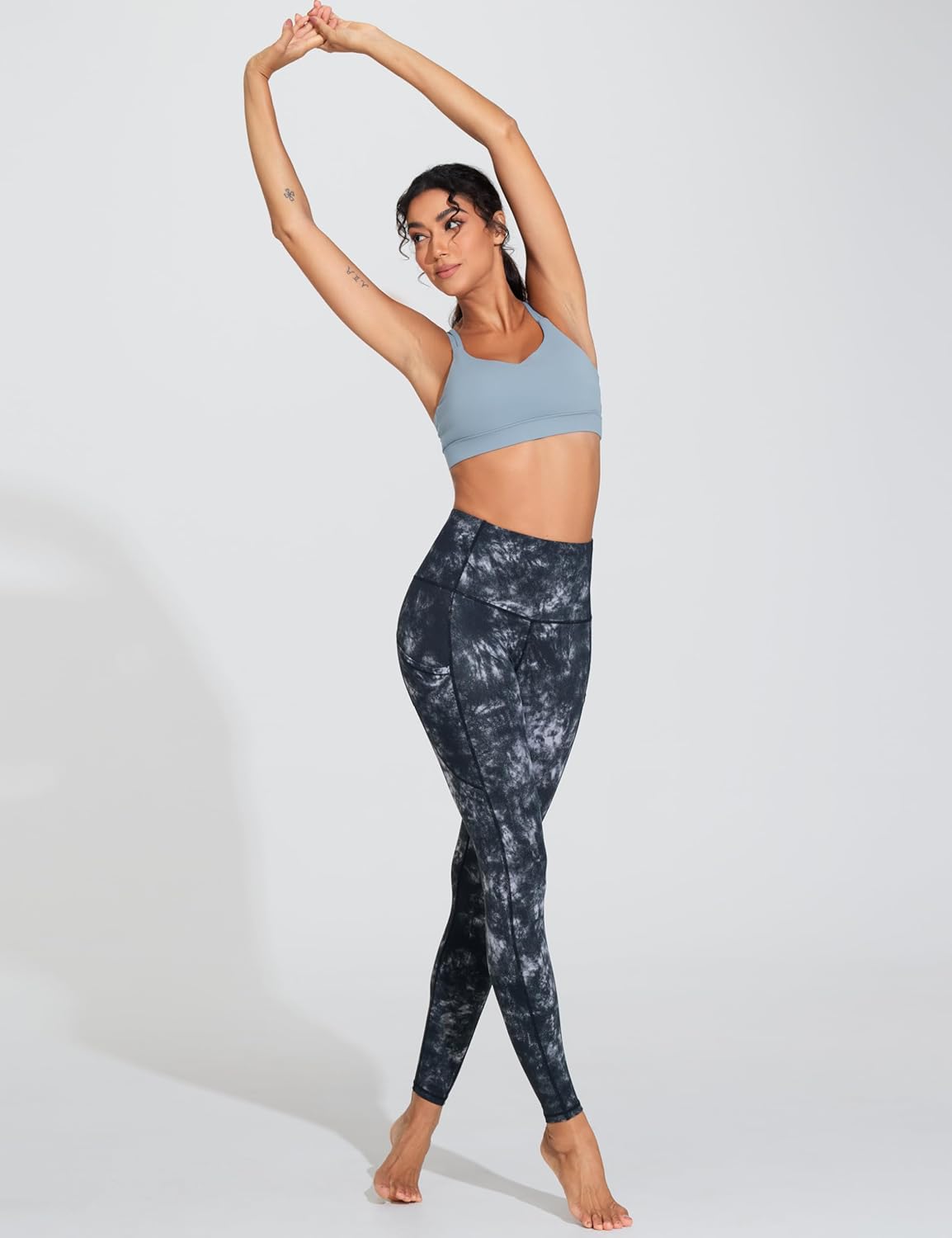 Thick High Waist Yoga Pants with Pockets, Tummy Control Workout Running Yoga Leggings for Women - Colors B