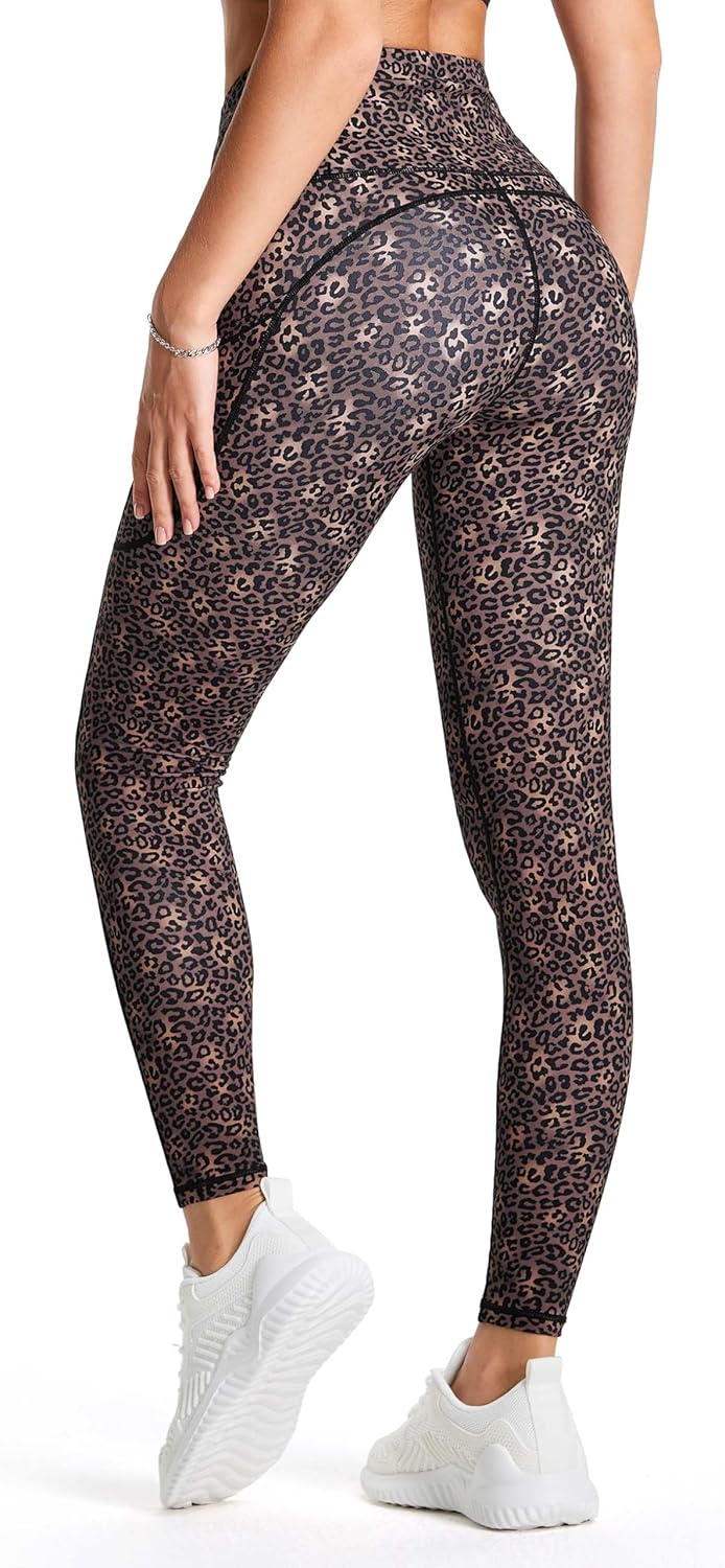 Thick High Waist Yoga Pants with Pockets, Tummy Control Workout Running Yoga Leggings for Women - Colors B