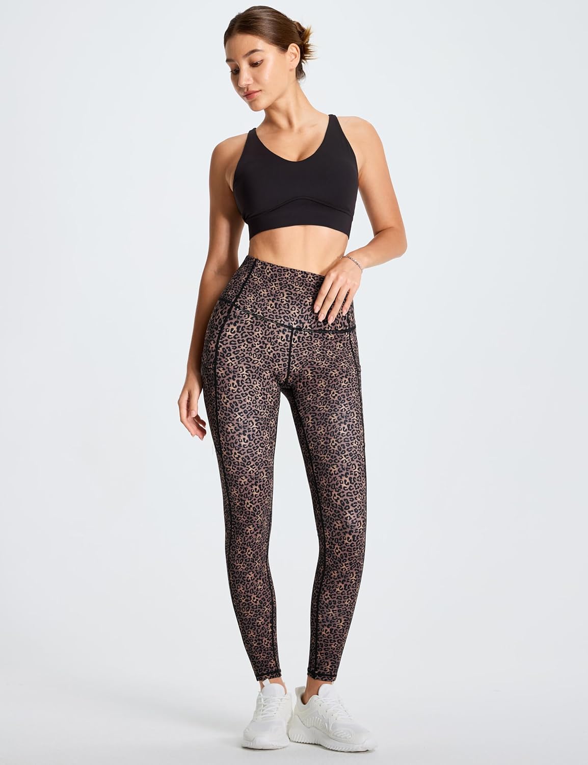 Thick High Waist Yoga Pants with Pockets, Tummy Control Workout Running Yoga Leggings for Women - Colors B
