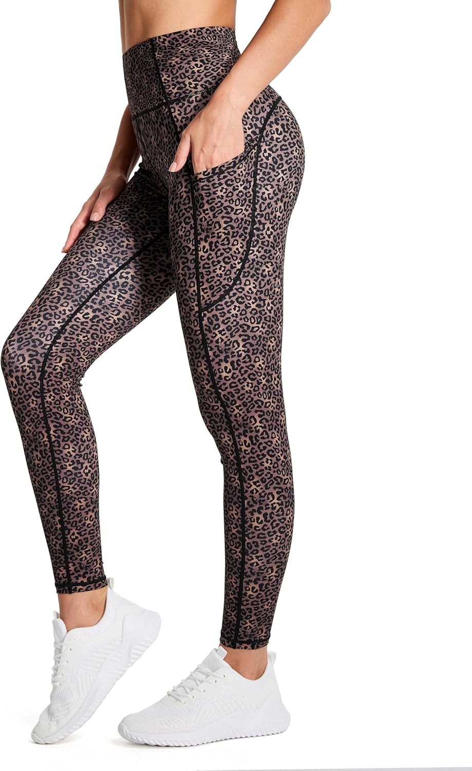 Thick High Waist Yoga Pants with Pockets, Tummy Control Workout Running Yoga Leggings for Women - Colors B