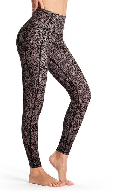 Thick High Waist Yoga Pants with Pockets, Tummy Control Workout Running Yoga Leggings for Women - Colors B