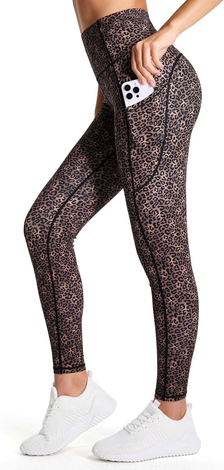 Thick High Waist Yoga Pants with Pockets, Tummy Control Workout Running Yoga Leggings for Women - Colors B