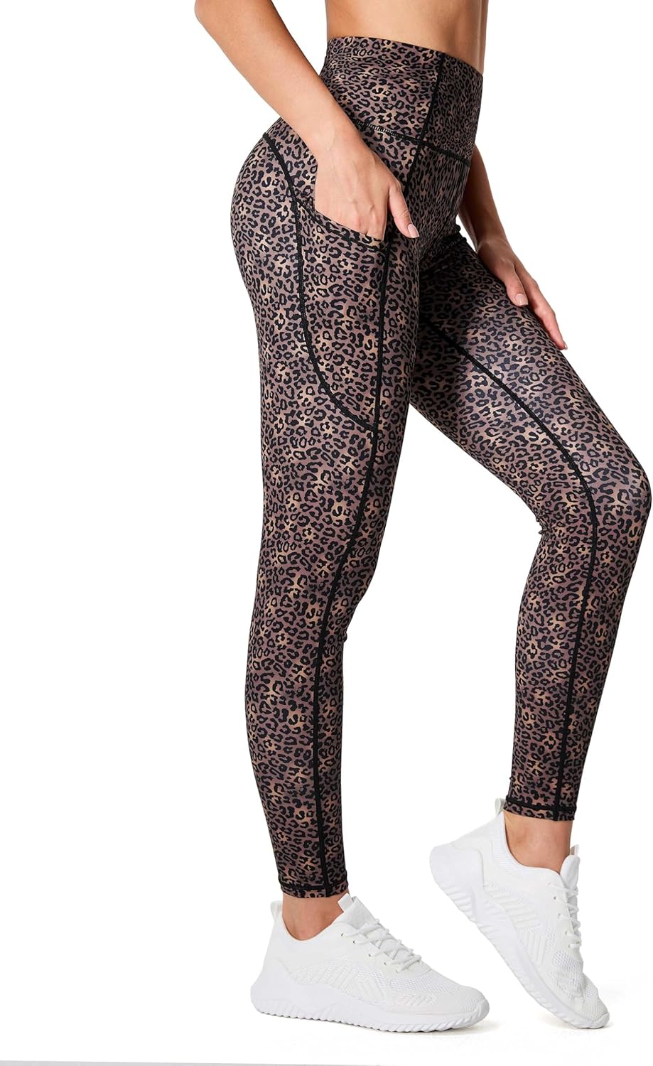 Thick High Waist Yoga Pants with Pockets, Tummy Control Workout Running Yoga Leggings for Women - Colors B