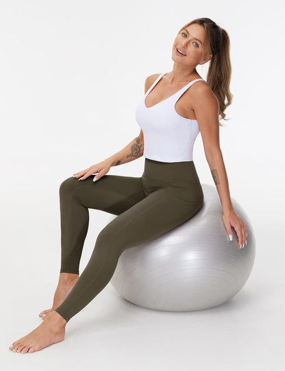 Thick High Waist Yoga Pants with Pockets, Tummy Control Workout Running Yoga Leggings for Women - Colors B