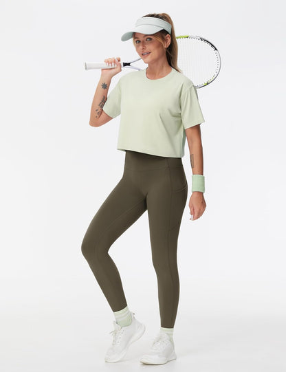 Thick High Waist Yoga Pants with Pockets, Tummy Control Workout Running Yoga Leggings for Women - Colors B