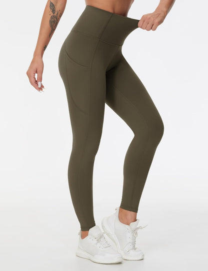 Thick High Waist Yoga Pants with Pockets, Tummy Control Workout Running Yoga Leggings for Women - Colors B
