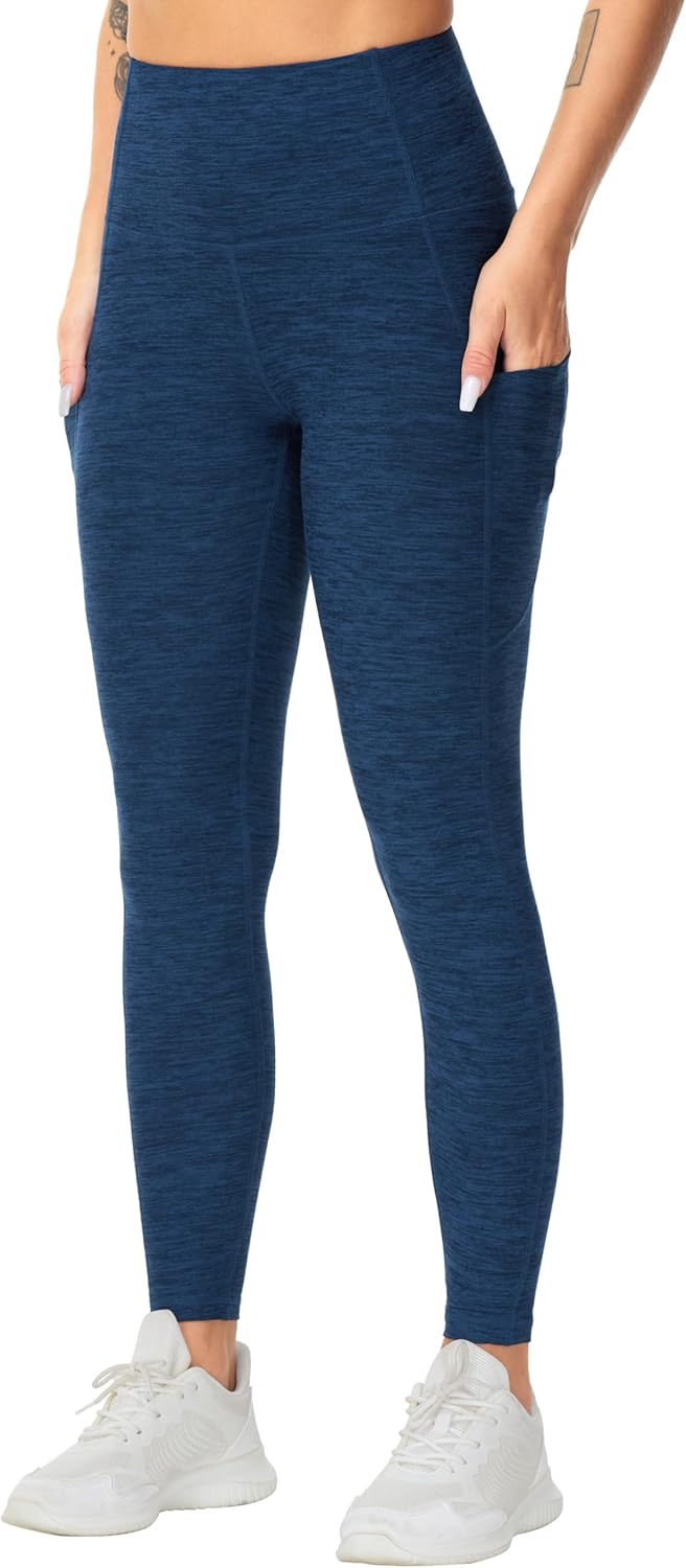Thick High Waist Yoga Pants with Pockets, Tummy Control Workout Running Yoga Leggings for Women - Colors B