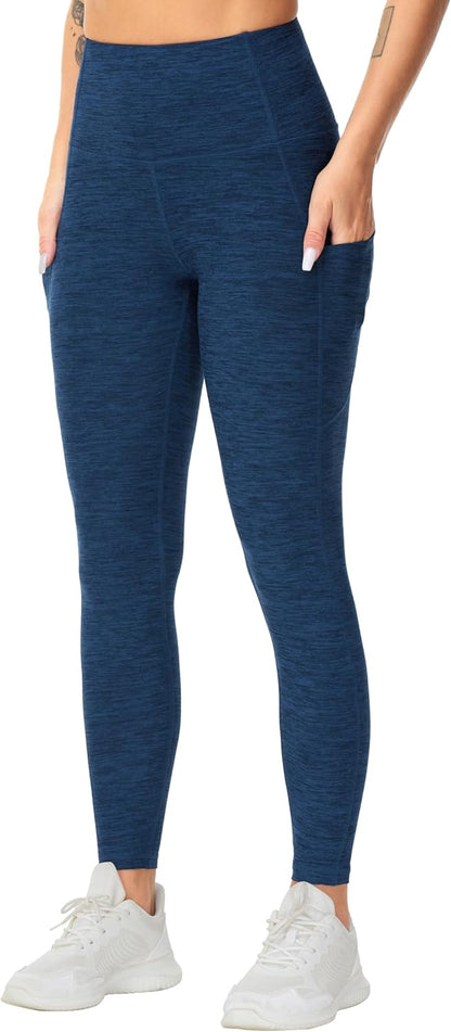 Thick High Waist Yoga Pants with Pockets, Tummy Control Workout Running Yoga Leggings for Women - Colors B