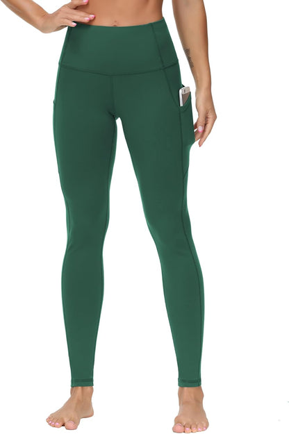Thick High Waist Yoga Pants with Pockets, Tummy Control Workout Running Yoga Leggings for Women - Colors B