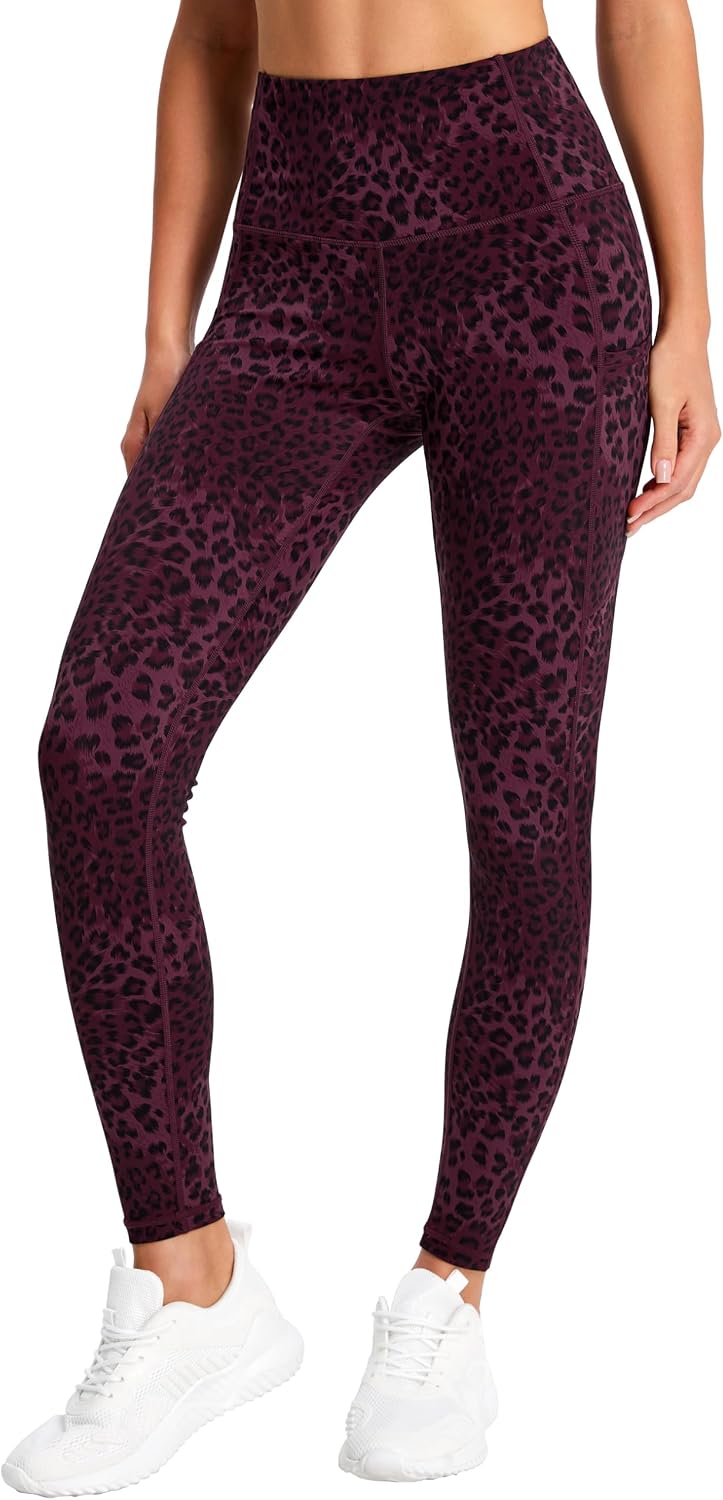 Thick High Waist Yoga Pants with Pockets, Tummy Control Workout Running Yoga Leggings for Women - Colors B