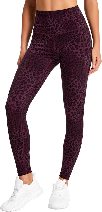 Thick High Waist Yoga Pants with Pockets, Tummy Control Workout Running Yoga Leggings for Women - Colors B