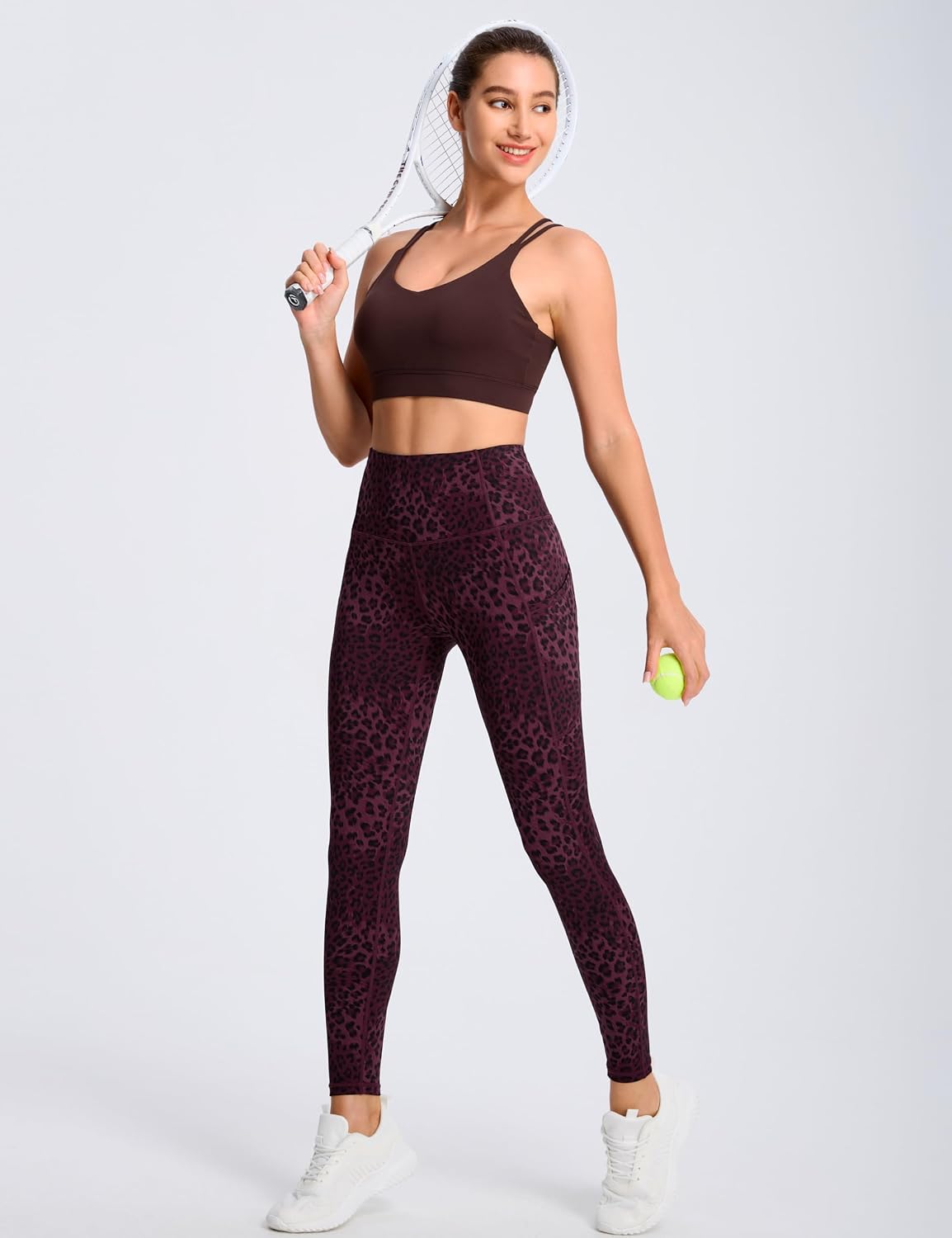 Thick High Waist Yoga Pants with Pockets, Tummy Control Workout Running Yoga Leggings for Women - Colors B