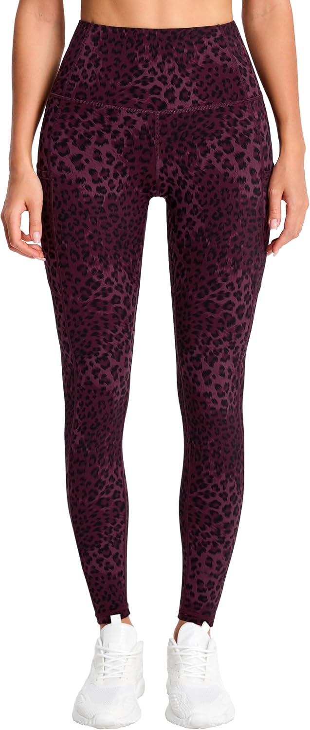 Thick High Waist Yoga Pants with Pockets, Tummy Control Workout Running Yoga Leggings for Women - Colors B