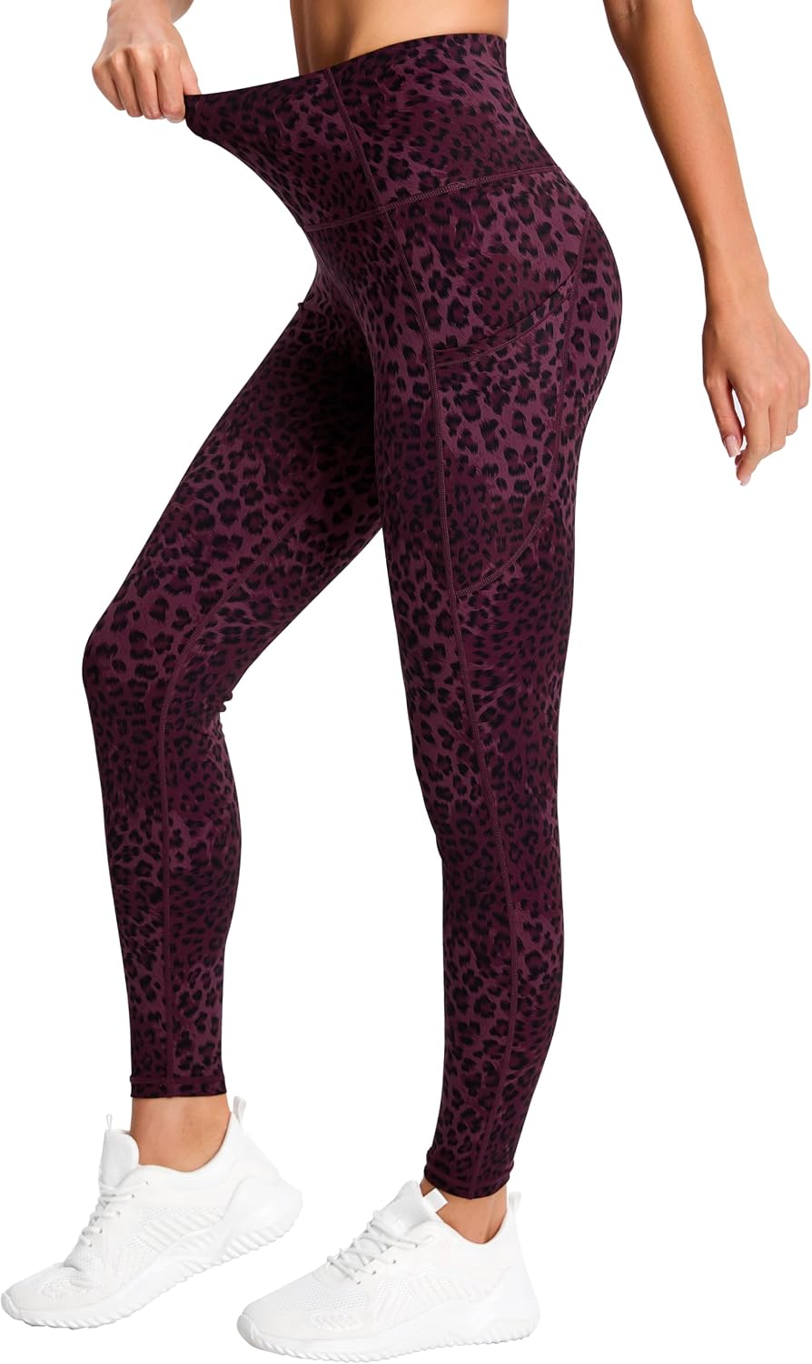 Thick High Waist Yoga Pants with Pockets, Tummy Control Workout Running Yoga Leggings for Women - Colors B