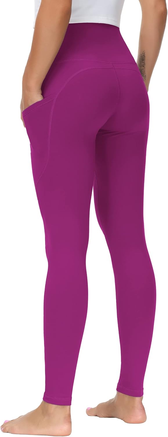 Thick High Waist Yoga Pants with Pockets, Tummy Control Workout Running Yoga Leggings for Women - Colors B