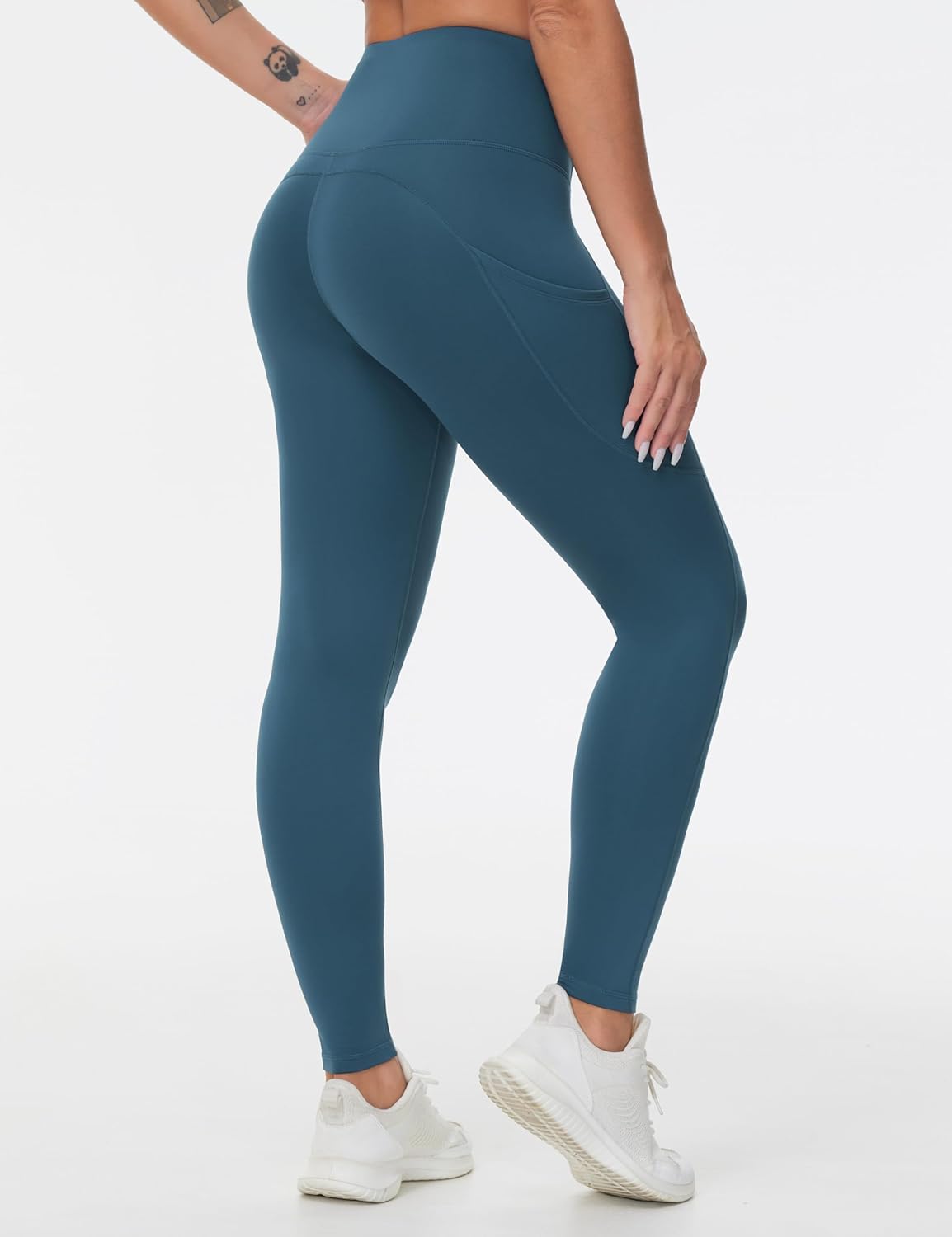 Thick High Waist Yoga Pants with Pockets, Tummy Control Workout Running Yoga Leggings for Women - Colors B