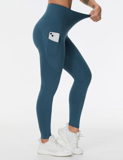 Thick High Waist Yoga Pants with Pockets, Tummy Control Workout Running Yoga Leggings for Women - Colors B