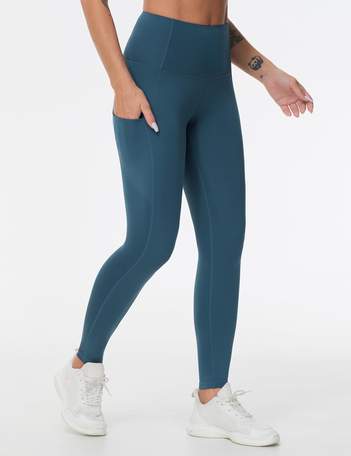 Thick High Waist Yoga Pants with Pockets, Tummy Control Workout Running Yoga Leggings for Women - Colors B