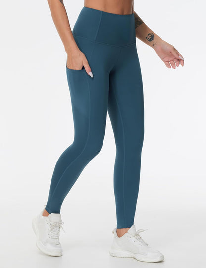 Thick High Waist Yoga Pants with Pockets, Tummy Control Workout Running Yoga Leggings for Women - Colors B