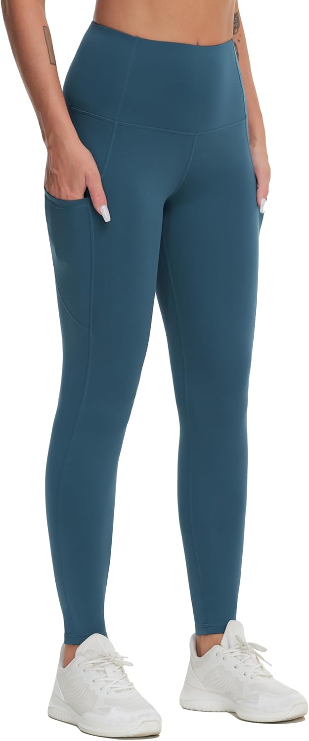 Thick High Waist Yoga Pants with Pockets, Tummy Control Workout Running Yoga Leggings for Women - Colors B
