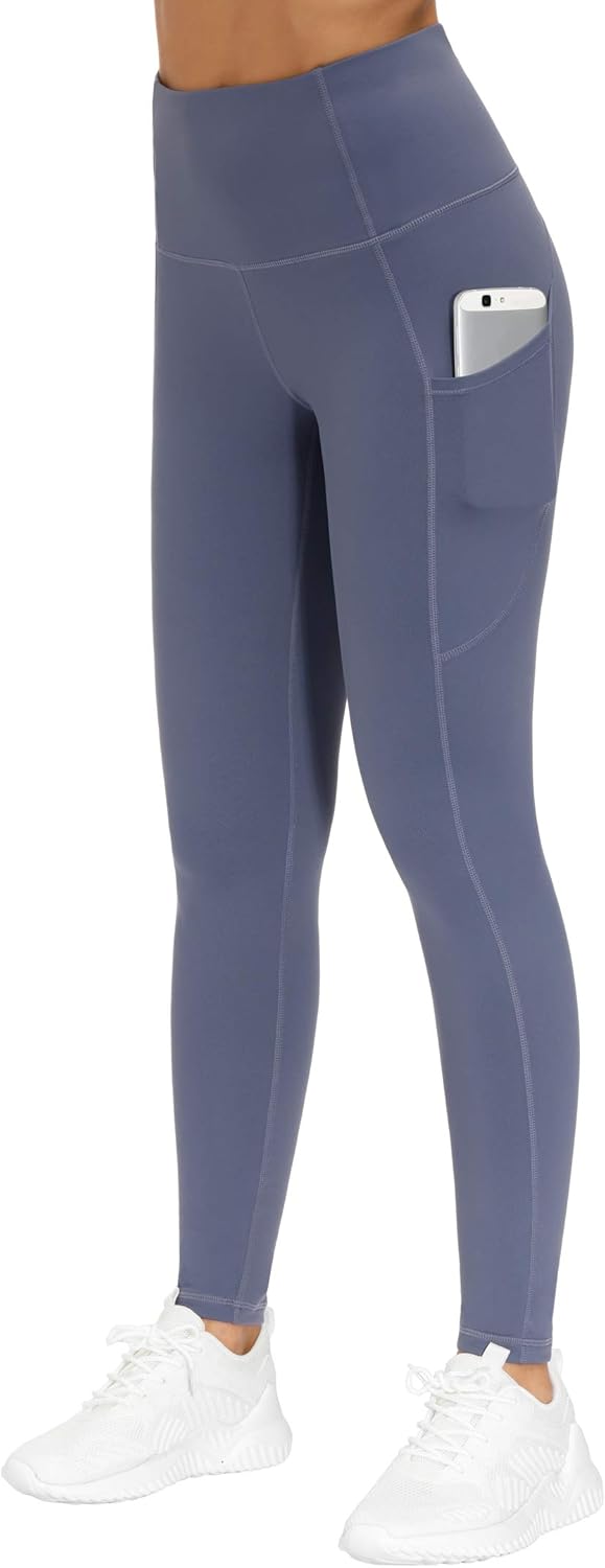 Thick High Waist Yoga Pants with Pockets, Tummy Control Workout Running Yoga Leggings for Women - Colors B