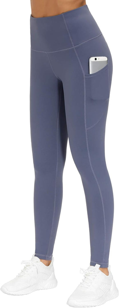 Thick High Waist Yoga Pants with Pockets, Tummy Control Workout Running Yoga Leggings for Women - Colors B