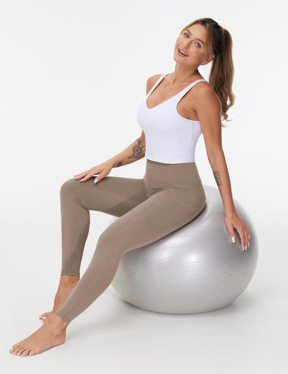 Thick High Waist Yoga Pants with Pockets, Tummy Control Workout Running Yoga Leggings for Women - Colors B