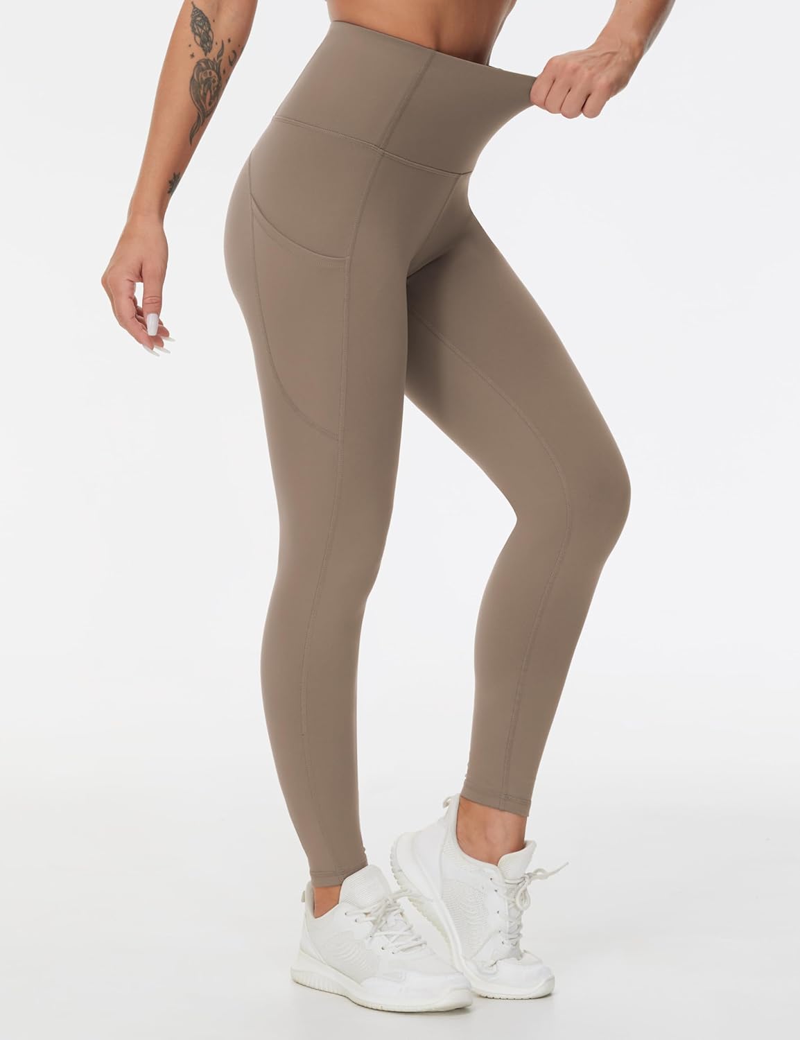 Thick High Waist Yoga Pants with Pockets, Tummy Control Workout Running Yoga Leggings for Women - Colors B
