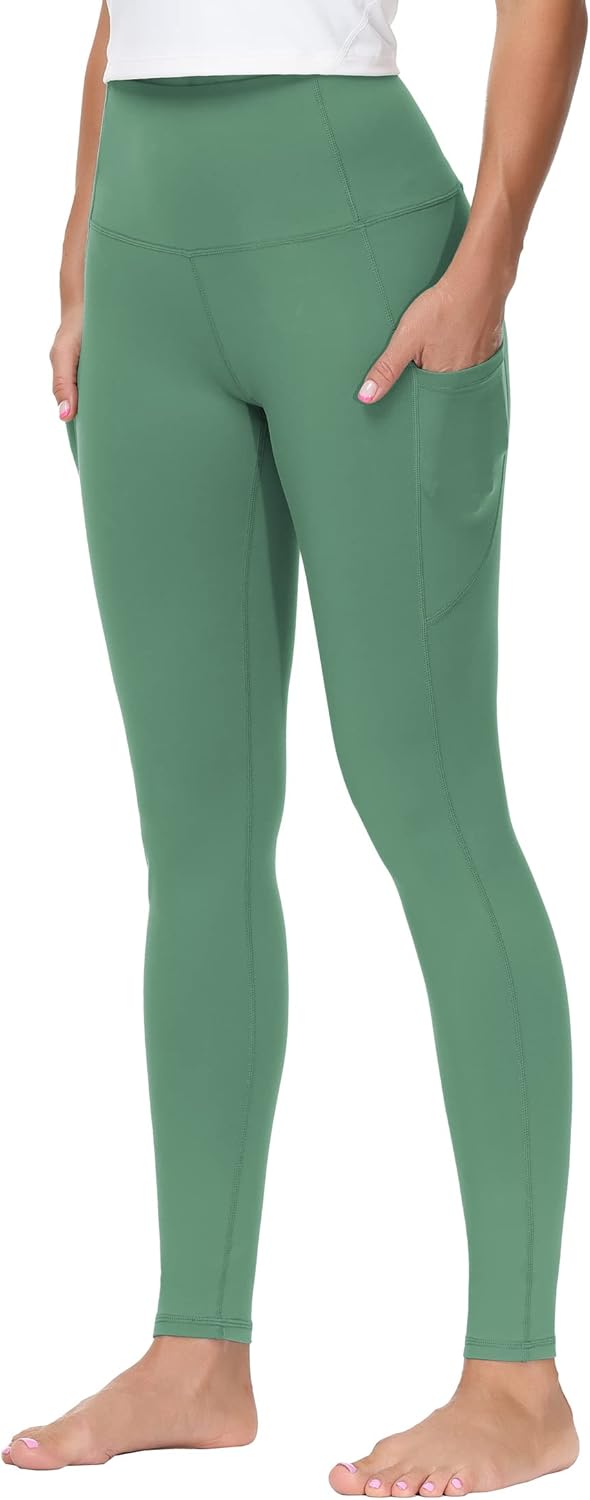 Thick High Waist Yoga Pants with Pockets, Tummy Control Workout Running Yoga Leggings for Women - Colors B