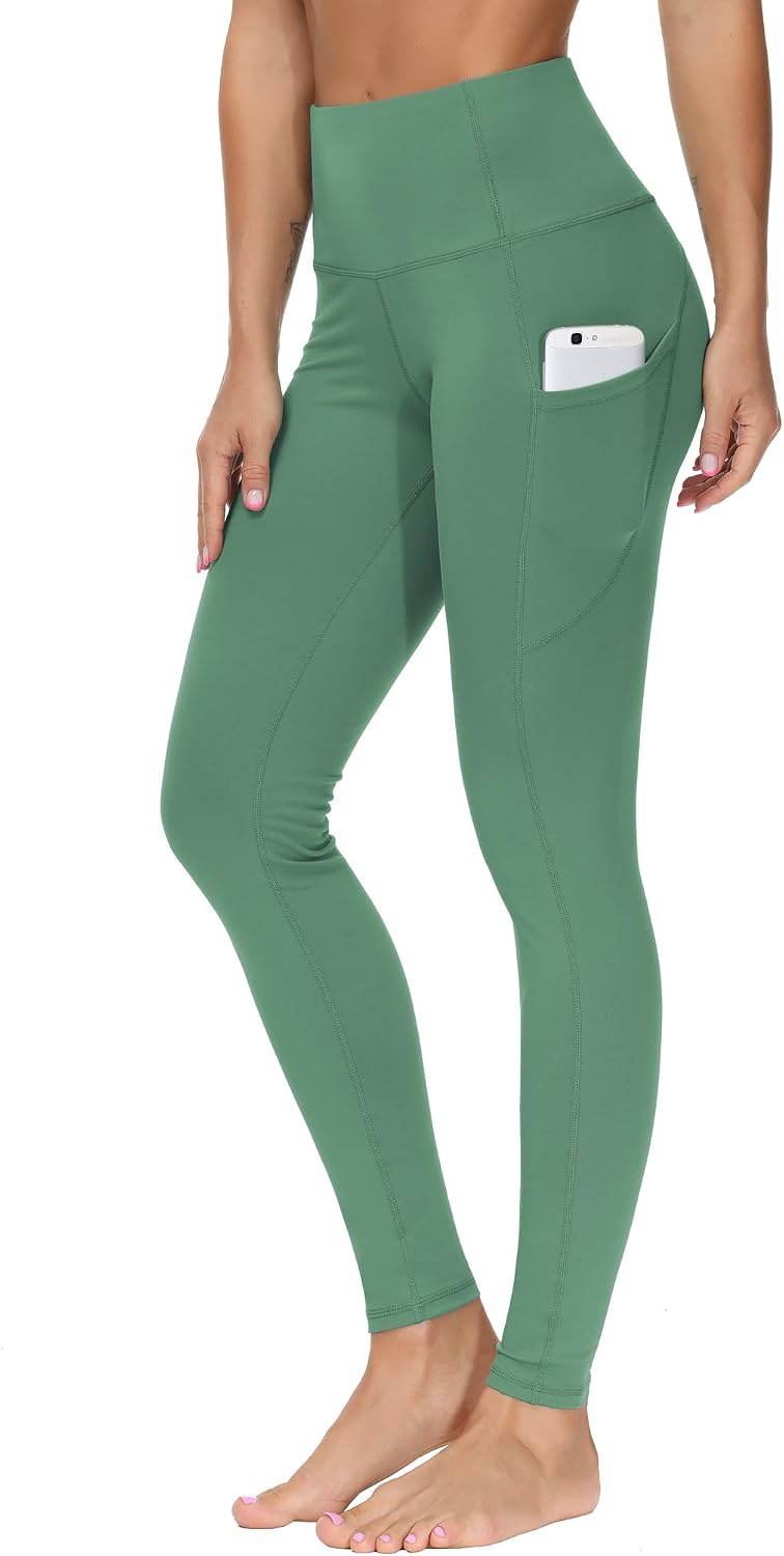 Thick High Waist Yoga Pants with Pockets, Tummy Control Workout Running Yoga Leggings for Women - Colors B