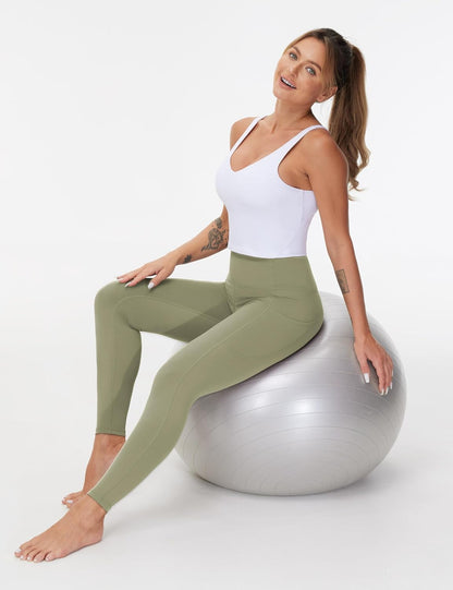 Thick High Waist Yoga Pants with Pockets, Tummy Control Workout Running Yoga Leggings for Women - Colors B