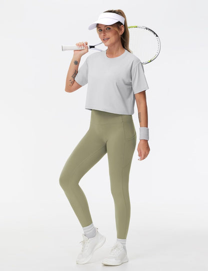 Thick High Waist Yoga Pants with Pockets, Tummy Control Workout Running Yoga Leggings for Women - Colors B