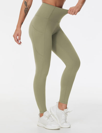 Thick High Waist Yoga Pants with Pockets, Tummy Control Workout Running Yoga Leggings for Women - Colors B