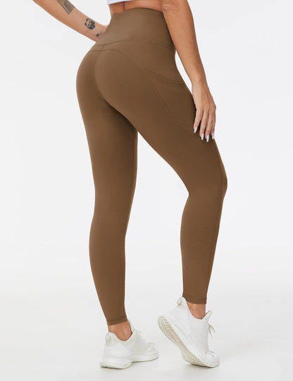 Thick High Waist Yoga Pants with Pockets, Tummy Control Workout Running Yoga Leggings for Women - Colors B
