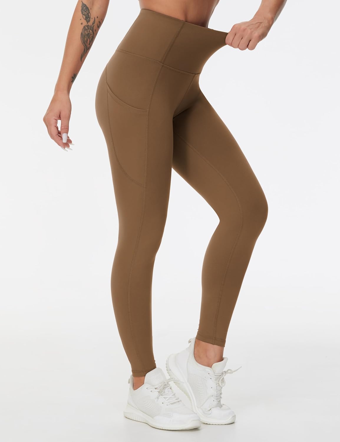 Thick High Waist Yoga Pants with Pockets, Tummy Control Workout Running Yoga Leggings for Women - Colors B