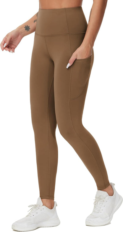 Thick High Waist Yoga Pants with Pockets, Tummy Control Workout Running Yoga Leggings for Women - Colors B