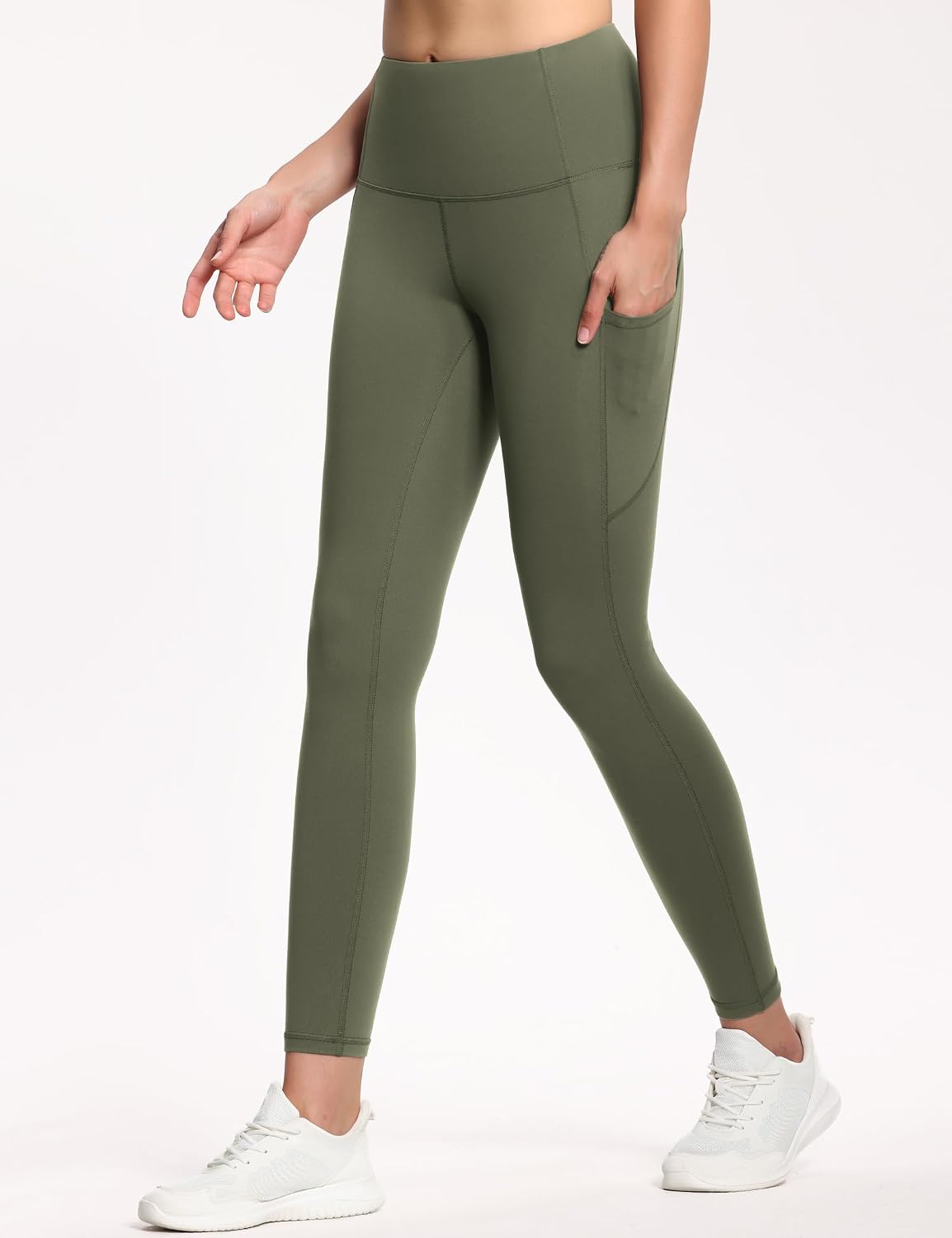Thick High Waist Yoga Pants with Pockets, Tummy Control Workout Running Yoga Leggings for Women - Colors B