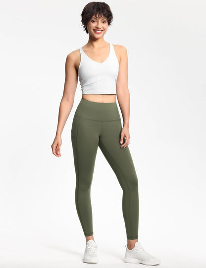 Thick High Waist Yoga Pants with Pockets, Tummy Control Workout Running Yoga Leggings for Women - Colors B