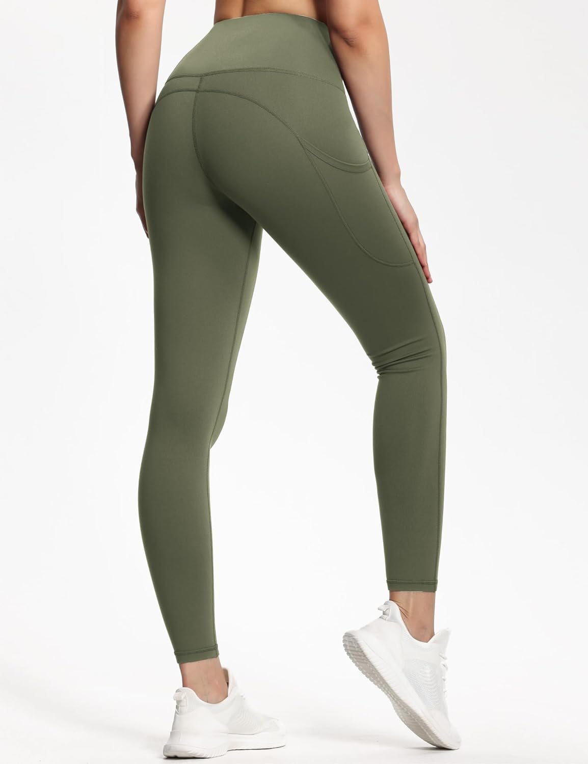 Thick High Waist Yoga Pants with Pockets, Tummy Control Workout Running Yoga Leggings for Women - Colors B