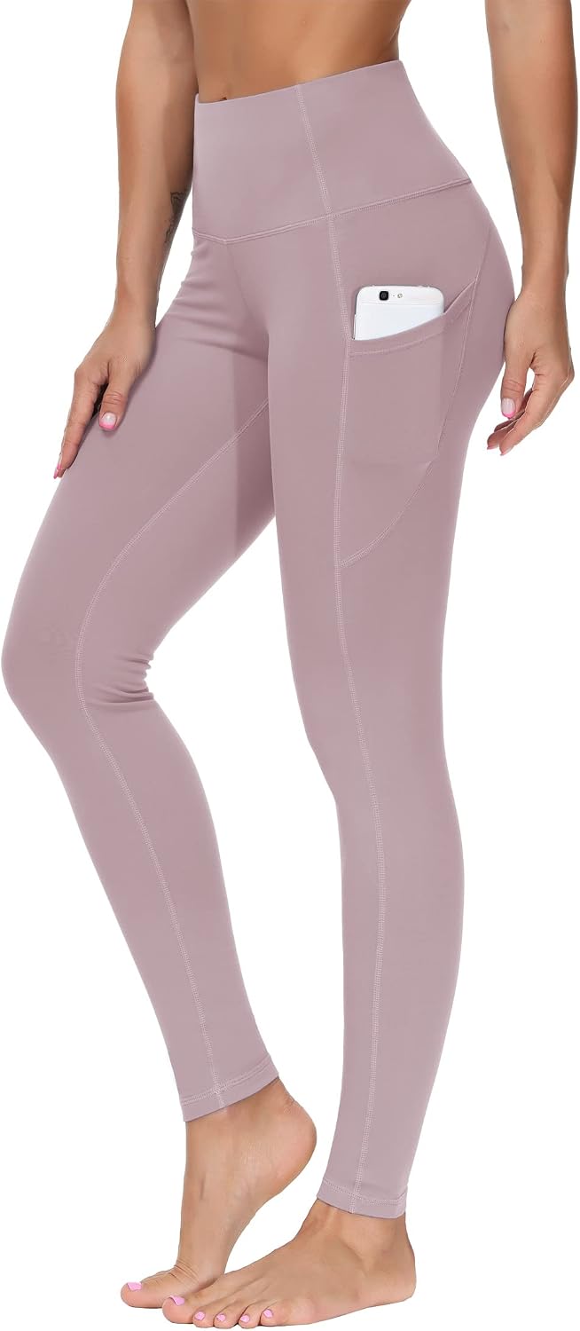 Thick High Waist Yoga Pants with Pockets, Tummy Control Workout Running Yoga Leggings for Women - Colors B