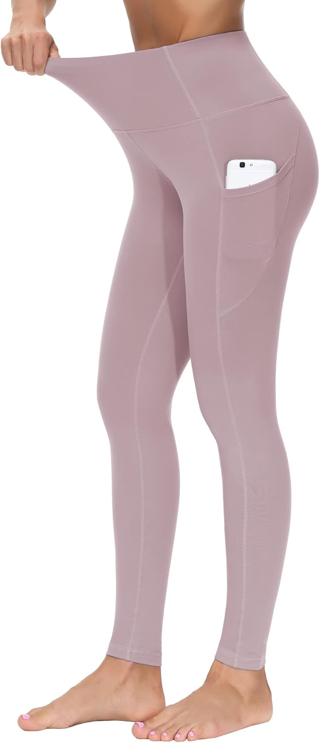 Thick High Waist Yoga Pants with Pockets, Tummy Control Workout Running Yoga Leggings for Women - Colors B