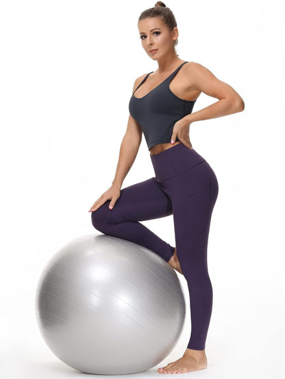 Thick High Waist Yoga Pants with Pockets, Tummy Control Workout Running Yoga Leggings for Women - Colors B