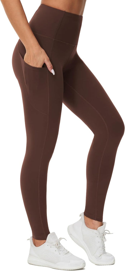Thick High Waist Yoga Pants with Pockets, Tummy Control Workout Running Yoga Leggings for Women - Colors B