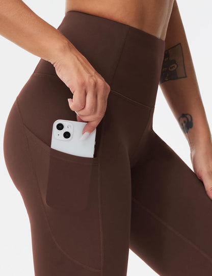 Thick High Waist Yoga Pants with Pockets, Tummy Control Workout Running Yoga Leggings for Women - Colors B